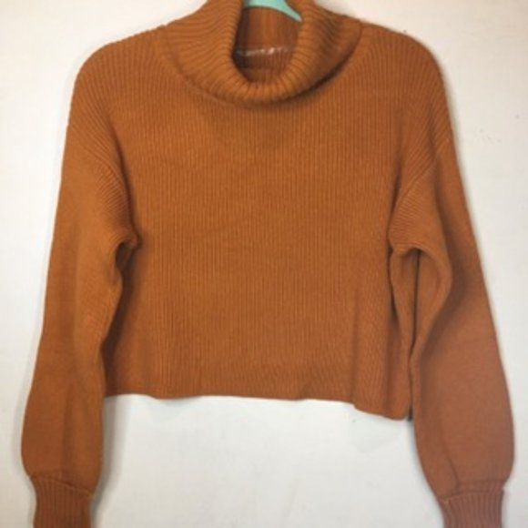 ASOS Cropped Turtleneck Sweater Rust/Brown - Picture 1 of 5